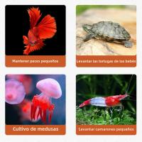 Acuario Mini Para Peces Y Reptiles Con Luz LED Caja Pila De Acuarios Cilíndricos Decoración De Paisaje De Algas Para El Hogar Y La Oficina - details 3