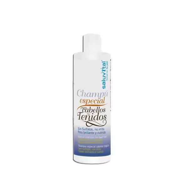 SALUVITAL Champú Especial Para Cabellos Teñidos, Sin Sulfatos, Con Aceite de Argán. 300 ml. - 1