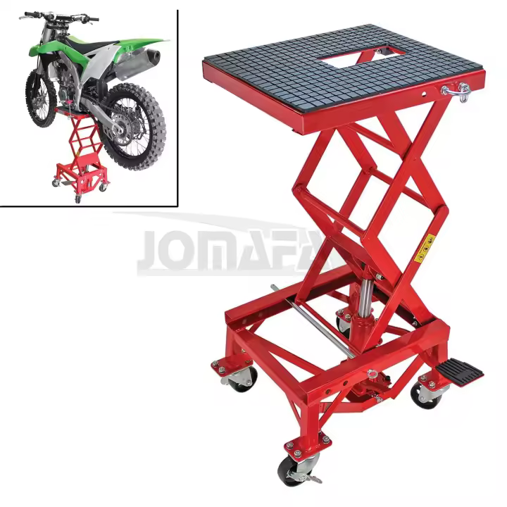 JOMAFA - ELEVADOR HIDRAULICO CON RUEDAS  DE MOTOS 135 KILOS - 701314 - 1