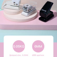 Mini Prensa De Agujeros Anillo Portátil Kawaii Para Papel Oficina Escuela Suministros De Encuadernación Estación De Trabajo - details 1