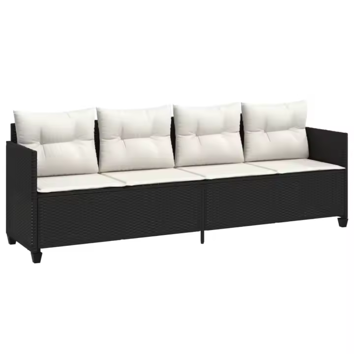 vidaXL Tumbona con cojines ratán sintético Negro y crema, Marrón y crema, Gris Sillas de Exterior Ideal para jardín, playa, piscina, terraza Tumbona Piscina Tumbonas Playa Tumbonas Jardín Exterior - 1