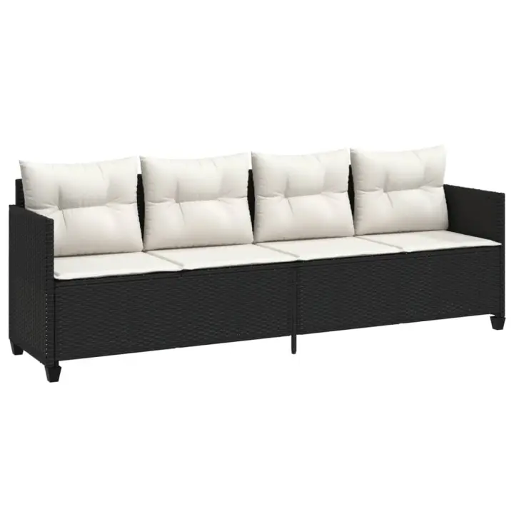 vidaXL Tumbona con cojines ratán sintético Negro y crema, Marrón y crema, Gris Sillas de Exterior Ideal para jardín, playa, piscina, terraza Tumbona Piscina Tumbonas Playa Tumbonas Jardín Exterior - 1