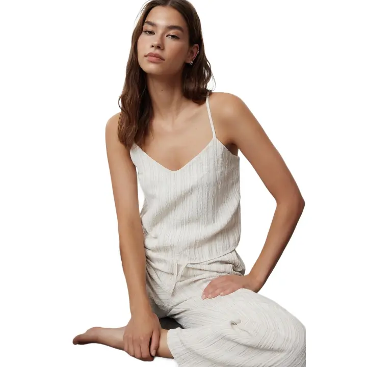 Trendyol Black Tie Detail Woven Pajama Set With Rope Straps Thmss24Pt00402 - 1