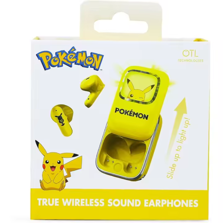 AURICULARES INALÁMBRICOS POKEMON PIKACHU CON ESTUCHE DE CARGA DESLIZANTE Y LUZ LED OTL Technologies - 1