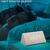 Reloj De Despacho Digital De Madera NIDITON Con Mostrador De Fecha Y Temperatura Para Dormitorio Y Sala De Estar Control Acústico Moderno - details 5