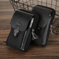 Bolsa De Cintura Para Hombre En Cuero PU Negro Con Doble Cremallera Bolso De Monedas Casual Para Exteriores - details 5
