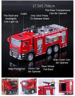 Juguete De Coche Camión De Bomberos 1/32 Con Sonido Luz Escala 1:32 Regalo Para Niños Decoración Vehículo De Rescate Con Escalera Y Bomba De Agua - details 16