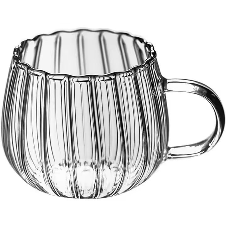 Vaso de cristal para café, tipo de jarra para beber, para agua, té y café con leche (400 ml) - 1