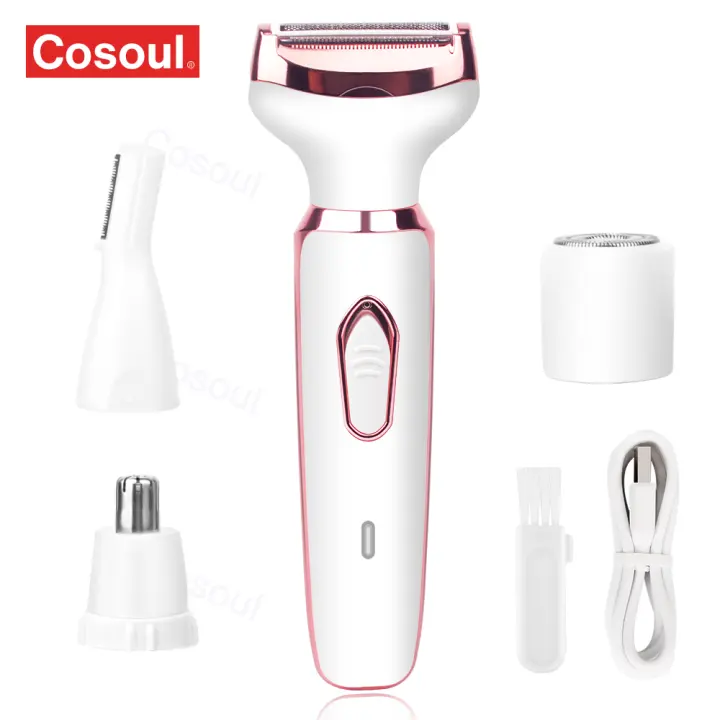 Cepillo De Afeitar Eléctrico 4 En 1 Para Mujer Trimmer De Cuerpo Painless Para Axila Bikini Brazo Pierna Cara Barba Portátil Recargable - 1