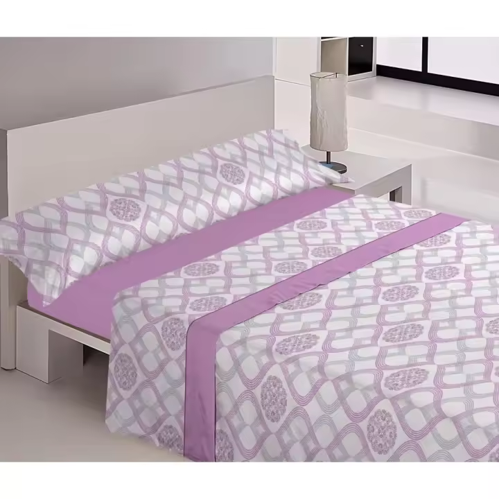 Mercatienda.es Sábanas cama verano-Suaves y Económicas de Microfibra Anti-perli - Peonias Malva. - 1