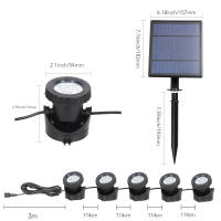 Panel Solar de T-SUNRISE para exteriores, luces LED RGB impermeables IP68, 5W, 3/5 lámparas para jardín/estanque/carretera - details 3