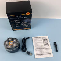 Afeitadora De Cabeza Sin Cable 6D Para Hombres Afeitadora Rotatoria Impermeable Con Cuchilla Magnética Y Pantalla LCD Recargable - details 7