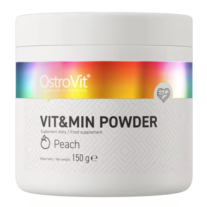 🌿 OstroVit VIT&MIN Polvo 150 g | 20 Vitaminas y minerales esenciales 🍑 Sabor melocotón | 30 dosis | Sin azúcar |  Multivitamínico |  OstroVit |  VIT&MIN |  Olympus Sport Nutricion - 1
