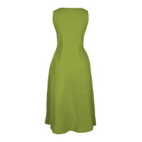 Vestido Sin Mangas De Algodón Y Lino Para Mujer Vestido De Verano Casual Cuello En V Largo Hasta La Rodilla Con Bolsillos - details 17