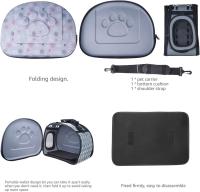 Bolsa de transporte de mascotas para perro gato conejo transpirable extraíble lavable (gris) - details 0