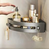 Organizador De Baño Estante De Almacenamiento Para Cocina Aluminio Sin Perforar Rack De Ducha Accesorios De Baño - details 6
