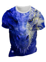 Camiseta Para Hombre Estampado De Dragón 3D Casual Verano Deporte Al Aire Libre Moda Ciudad Manga Corta Transpirable Secado Rápido O-Neck - details 2