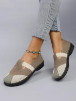 Zapatos Planos De Mujer Color Bloqueado Sencillos Y Moda Transpirables Para Primavera Y Otoño Cierre SLIP-ON Cómodos Y Prácticos - details 3