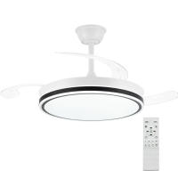 Ventilador de Techo con Luz LED 72W – Motor DC Silencioso – Aspas Retráctiles – 6 Velocidades, Luz Cálida, Día y Fría (3000K-4000K-6000K) – Temporizador – Ø102 cm, Mando Incluido [Clase de eficiencia energética E] - details 1