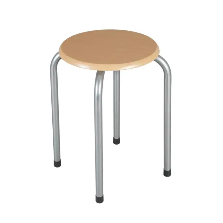 STARLEY-Taburete De Metal Con Base De Madera,Banqueta para Cocina, Salón,Conteras de Goma Antideslizantes, Resistente y Ligera D.30cmx45cm - 1