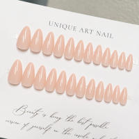 24pcs/set Uñas Postizas De Talla Grande En Rosa Gris Y Marrón Estilo Francés Y Almendrado Para Otoño E Invierno Decoración De Uñas Press on Falsas Acrílicas - details 13