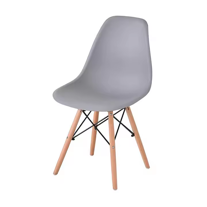 ORION91 Silla ORION91 Polipropileno Color Gris Claro y Patas en Madera Haya 46,5 x 48 x 82 cm Comedor Oficina Salón Teletrabajo Cocina – SpazioLuzio - 1