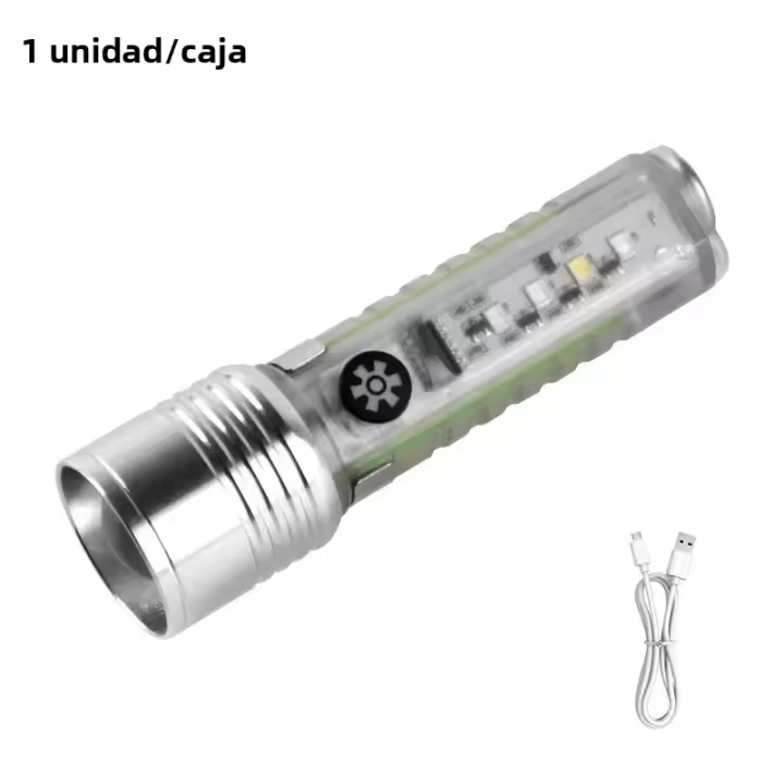 MiniLinterna De Cadena Multiusos Recargable Rápida Impermeable Con Luz Fluorescente Magnética Para Camping Y Defensa - 1
