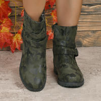SP Cinturón con cara profunda para Mujer, estilo Korean, Nuevo, de otoño and Invierno, Con Cremallera lateral y Cabeza Redonda, parte inferior Gruesa, informal, de talla Grande - details 6