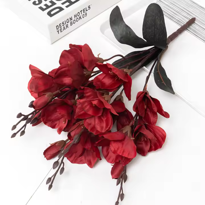 DociDaci Flores Artificiales Magnolia Para Decoración De Hogar Bodas Fiesta Navidad Accesorios De Fotografía Propiedades De Flores De Seda - 1