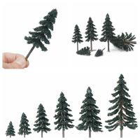 Modelos De Árboles De Ciprés Verdes Para Escenografía Y Ferrocarril 5-15cm 10/20/30Pcs Accesorios De Escritorio De Miniaturas - details 0
