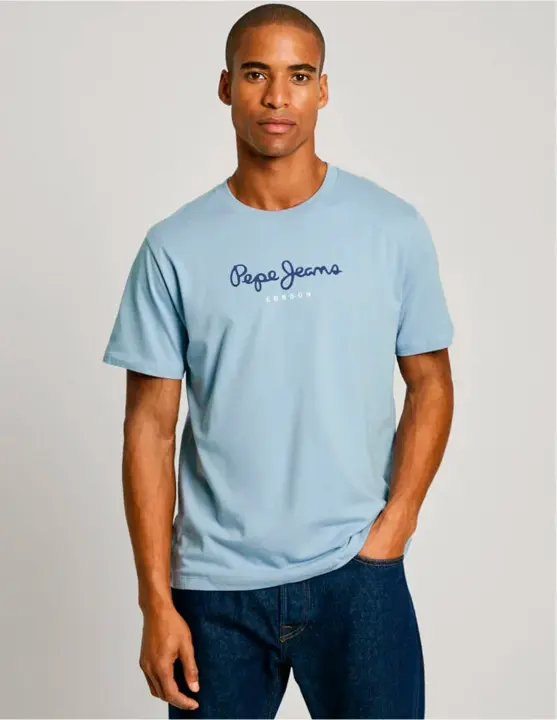 Camiseta Pepe Jeans Hombre Logo Eggo Thames Blue Regular Fit PEPE JEANS - 1