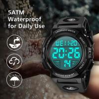 Reloj digital para hombre, deportivo, militar, resistente al agua, cronógrafo, para exteriores, con luz de fondo LED, alarma y fecha - details 2