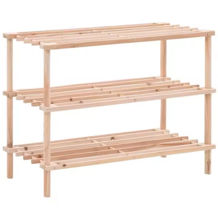 Hersig Zapatero de Madera Abeto 3 Estantes 74x26x48.5cm Color Madera Natural - 1