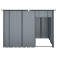 vidaXL Caseta perros con tejado acero galvanizado gris 153x91x110 cm - details 3