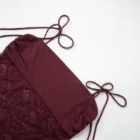 Vestido Larguísimo De Verano Para Mujer En Malla Transparente Con Encaje Y2K Sin Mangas Y Espalda Descubierta Sexy Bodycon Streetwear Polyester Elástico - details 11
