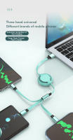 Cable De Carga Retráctil Negro 3 En 1 USB Para Coche Cable De Datos Rápido Para Teléfono Android Tipo-C - details 3