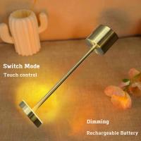 Lámpara De Mesa LED Recargable Táctil Con Metal En Tres Colores Luz Ambiental Creativa Para La Cama Decoración Exterior Luz Nocturna - details 3