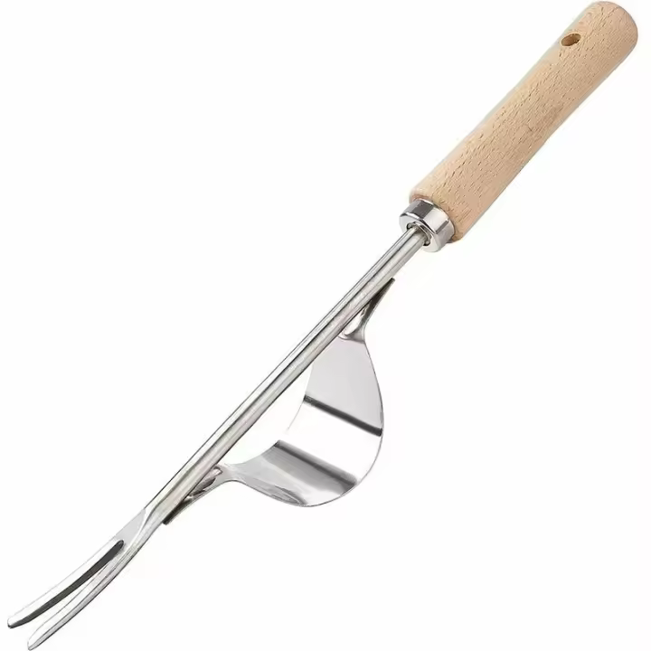 Desmalezadora manual de acero inoxidable para jardín con mango de madera Herramienta de jardinería para desmalezar su jardín - 1