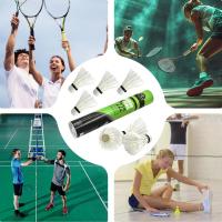 Juego De 12 Badminton Shuttlecocks De Pluma De Ganso Profesionales Para Entrenamiento Deportes De Badminton Uso Interior Y Exterior - details 2