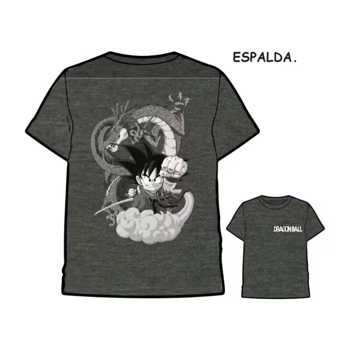 CAMISETA DRAGON BALL GOKU SHENRON NEGRO JASPEADO - 1