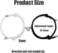 Juego de 2 pulseras magnéticas para parejas con Colgantes de corazón, pulsers para parejas a juego, Regalos para Novios, Novias, Maridos, esposas y Amantes - details 1