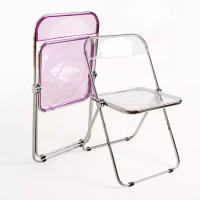 ORION91 Silla Plegable LYRAE Transparente Color Violeta 41x48x75cm Comedor Oficina Salón Teletrabajo Cocina - SpazioLuzio - details 2