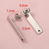 10pcs Pendantes De Estudium En Acero Inoxidable Rectangular Con Base Y Tapón Para Orejas Herramientas Para Joyería DIY - details 4