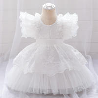 Vestido De Tule Puff Para Bebé Niña Cumpleaños Bautismo 1 Año Vestido De Princesa Para Fiestas Niñas Recién Nacidas 0-2Años - details 0