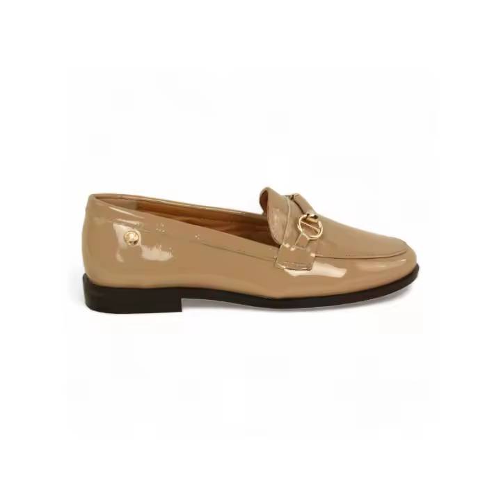 mocasin con estribo en piel acharolada - 1