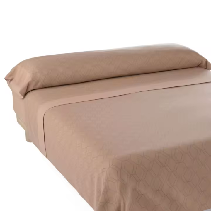 Nalui Juego de Sábanas Gea Beig / Blanco Tejido Polycotton, Lavable a 30º y Fácil Planchad - 1
