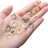 50pcs Gancho De Aro Para Pendientes De Cierre Trasero Plata En Brasa Hipoalergénico Para Diseño De Joyería Y Fabricación De Pendientes - details 1