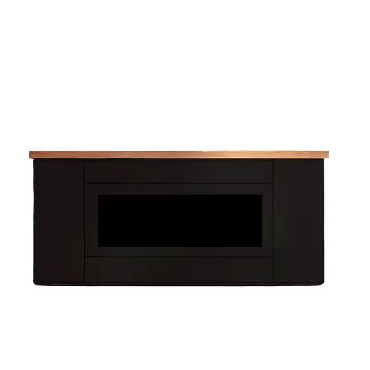 Sined Desio Mueble 108 Chimenea Electrica Negra Para La Entrada Sined Ispica 1500W Mueble Refinado y Elegant Cuerpo y Puertas De Madera Negra Tapa y Base De Roble Ideal Para Interiores - 1