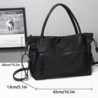 Bolso De Hombro Grande Para Mujeres Hecho De Nylon Con Correa Ajustable Para Uso Diario Casual Viajes Y Transporte. - details 7