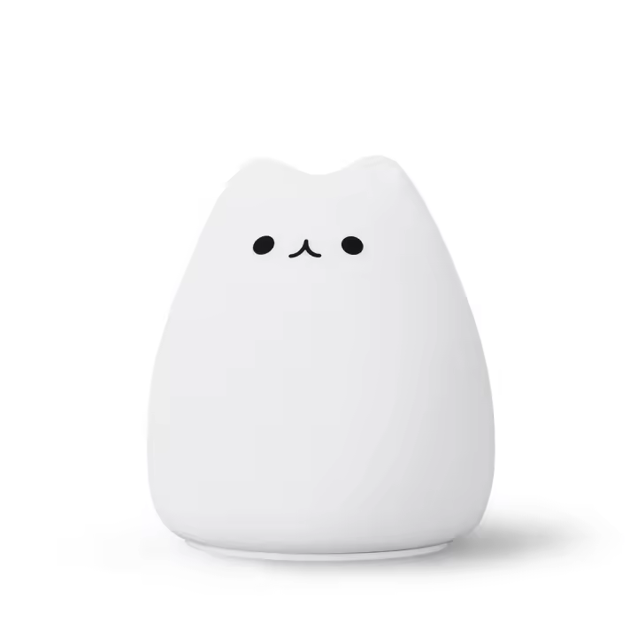 Luz de noche de gato-Luz de noche para niños, Luz suave y linda con temporizador y 7 colores, lámpara de cabecera recargable para niños pequeños y bebés - 1